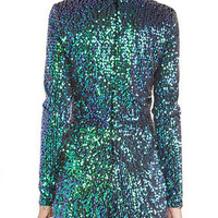 Stardust V Neck Sequin Romper - Thumbnail 2