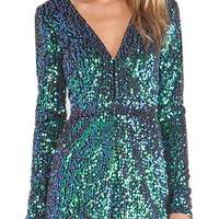Stardust V Neck Sequin Romper - Thumbnail 1