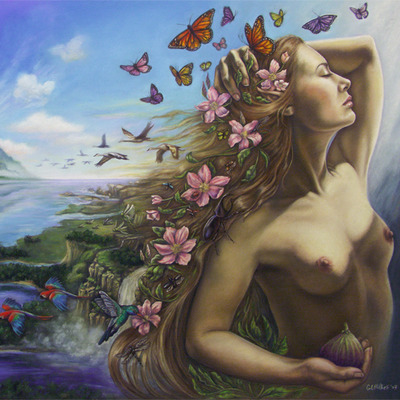 Gnosis small fantasy art goddess fairy elf  print  wall art home decor - Thumbnail 4