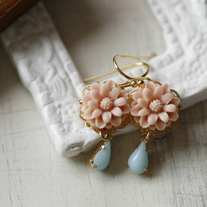jess. soft pink dangle earrings.