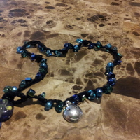 Crochet and glass beads wrap-around   bracelet - Thumbnail 2