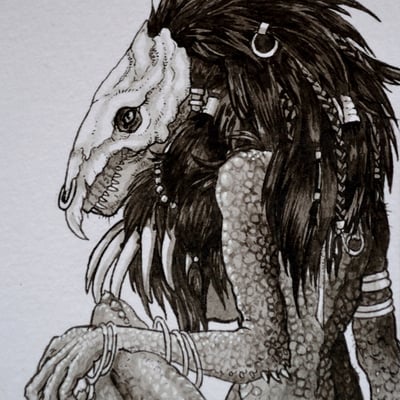 Original aceo sketch card: mask