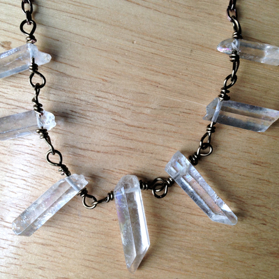 Quartz bib necklace