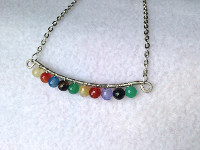 Colorful beaded bib necklace