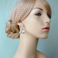 Glamorous Earrings Large Triangle Swarovski Crystal - Style # E147 : Luxe in Bloom - Thumbnail 4