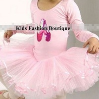 Girls Pink Ballet Shoes Dance Dress - Thumbnail 1