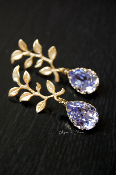 Bridesmaid Wedding Earrings Providence Lavender Swarovski Crystals - Style #E170 : Luxe in Bloom