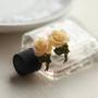 pretty single rose earrings. in ivory.-1