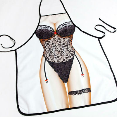 Funny black lingerie apron with garter cute sexy apron home kitchen & bbq party