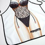 Funny Black Lingerie Apron with Garter Cute Sexy Apron Home Kitchen & BBQ Party - Thumbnail 2