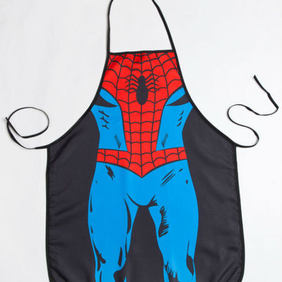 Funny dc comics spider man character super hero apron home kitchen & bbq party