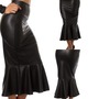 Faux Leather Trumpet Skirt & Crop Top Set-2