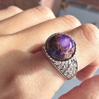 Purple Jasper Antique Flower Ring - Thumbnail 3