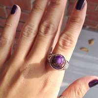 Purple Jasper Antique Flower Ring - Thumbnail 4