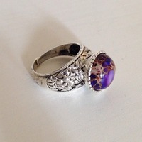Purple Jasper Antique Flower Ring - Thumbnail 2