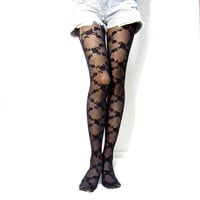 Hello, sweetie / Black roses & vines tights - Thumbnail 1