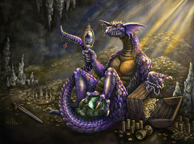 What a pretty ME! Dragon Small Art Print cute whimsical illustration 