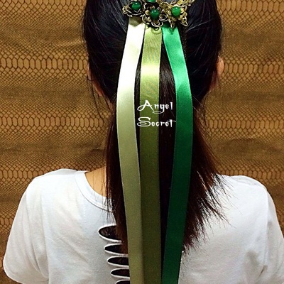 Cm11 frozen princess anna coronation cosplay hair wig metal crown ribbons comb