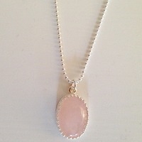 (Small) Rose Quartz Pendant - Thumbnail 1