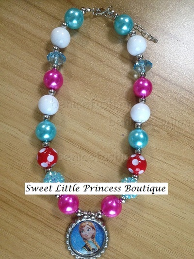 Free shipping new Chunky bubblegum bottle cap frozen character pendant necklace 