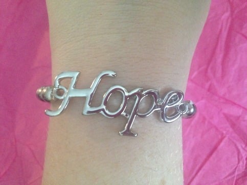 Scripted Hope Bracelet in Silver