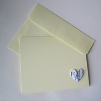 Heart Greeting Card - Black White & Cream - Thumbnail 2