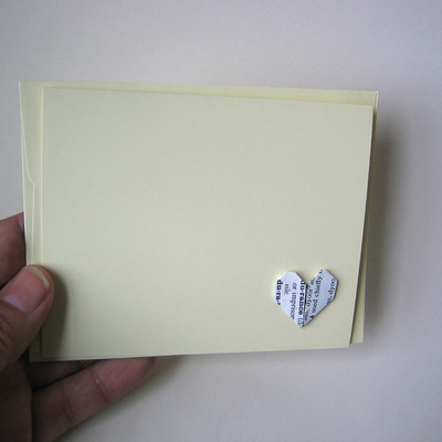 Heart greeting card - black white & cream