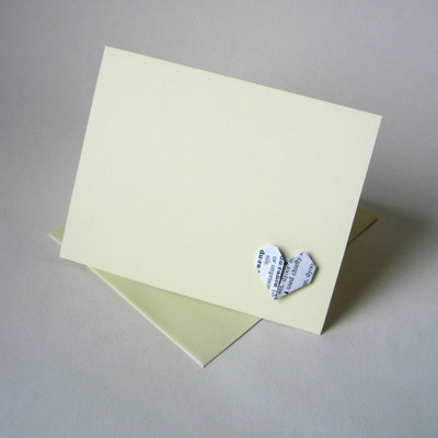Heart greeting card - black white & cream
