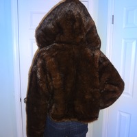 Vintage Express Brown Faux Fur Coat With Hood Size 1X - Thumbnail 4