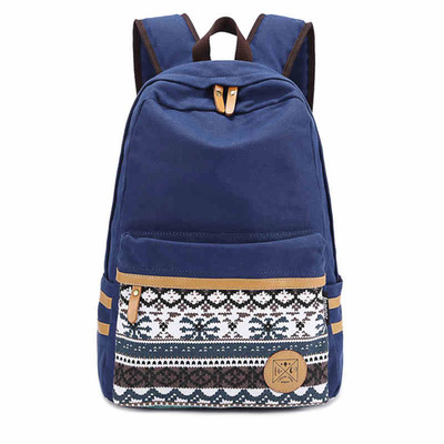  folk style canvas backpack