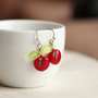 super sweet glass cherry earrings.-1