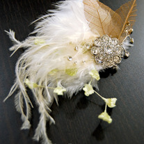 Bridal Head Piece Feather Fascinator In Woodland Nymph - Style # FF106 