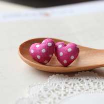 M i A. petit polka dot earrings in Magenta.