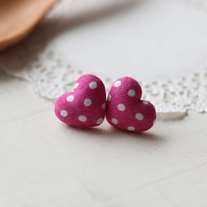M i A. petit polka dot earrings in Magenta. - Thumbnail 1
