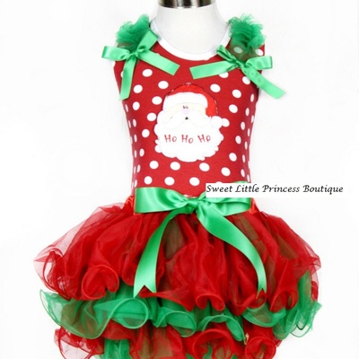 New 2014 dress for girls christmas girls' dresses, short sleeve, cotton dot casual dress free shipping - Thumbnail 1
