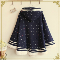New winter sea anchor plus velvet hooded cape coat  - Thumbnail 1