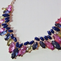 Crystal Multi-Colored Necklace & Earrings - Thumbnail 1