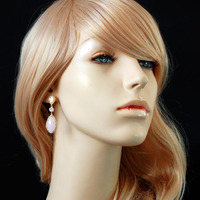 Drop Wedding Earrings In Pink Czech - Style # E156P : Luxe in Bloom - Thumbnail 1