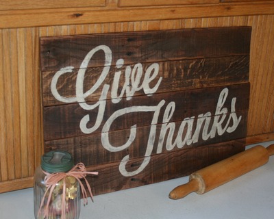 Give Thanks hand painted sign