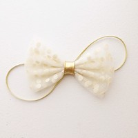 The Jasmine - Tulle Bow Over Elastic Headband - Tulle Bow On Clip - Thumbnail 1