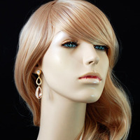 Drop Wedding Earrings In Champagne And Gold - Style # E155 - Thumbnail 4