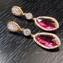 Chandelier Wedding Earrings In Red Czech - Style # E156R : Luxe in Bloom