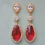 Chandelier Wedding Earrings In Red Czech - Style # E156R : Luxe in Bloom-1