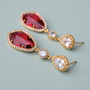 Chandelier Wedding Earrings In Red Czech - Style # E156R : Luxe in Bloom-2