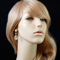 Drop Wedding Earrings In Clear Czech - Style # E156C : Luxe in Bloom - Thumbnail 2