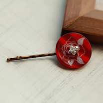 rose button bobbi pin