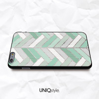 Mint Green Chevron wood print case for iPhone 7/6/6s, Ombre mint geometric case for Samsung, Sony, LG, Nokia - Thumbnail 3