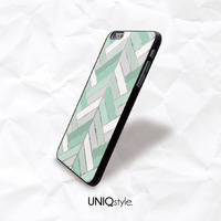 Mint Green Chevron wood print case for iPhone 7/6/6s, Ombre mint geometric case for Samsung, Sony, LG, Nokia - Thumbnail 1