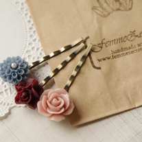 calm. hair pins set. set of 3.