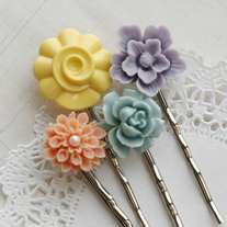 mary ann. spring floral hair pins set